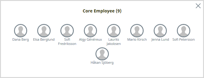 Screenshot: Expanded view for a square in 9 Box Grid View showing all Team Members in that square