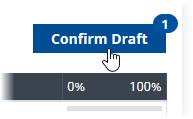 Screenshot: Confirm Draft button for a draft Target
