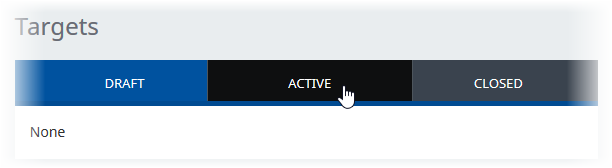 Screenshot: Selecting the Active Targets tab