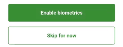 Screenshot: enable biometrics