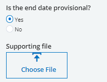 Screenshot: setting a provisional end date for an absence
