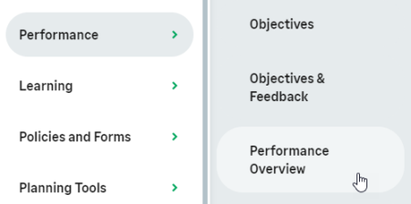 Screenshot: Selecting the Performance Overview process