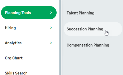 Screenshot: Selecting the Service hosting the Talent Plan process from the menu