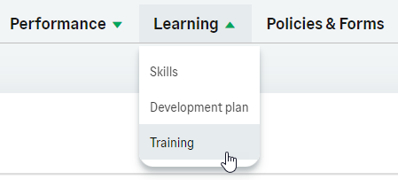 Screenshot: navigate to the training process for a team member