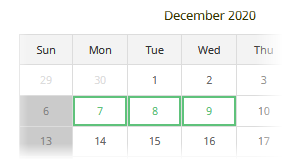 Screenshot: Pending time off request in the absence calendar