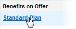 Screenshot: Selecting a benefit plan to view its details