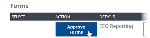 Screenshot: Approve Forms button in WX Actions page