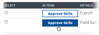 Screenshot: An action button highlighted on the Actions page in WX